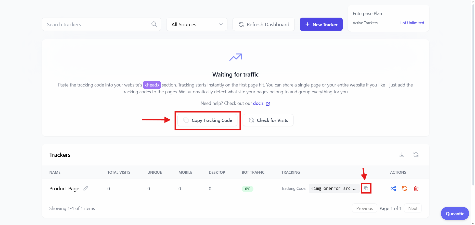Copy your tracking snippet